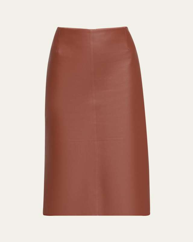 Manuela Long Leather Skirt